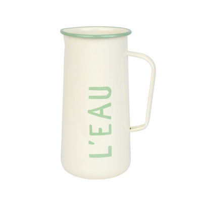 Enamel Water Jug "L'Eau" - 20cm