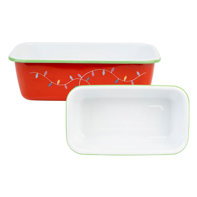 Christmas Lights Enamel Christmas Loaf Tin - 23cm