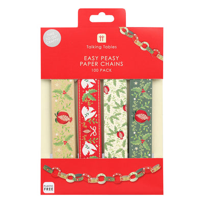 Folk Christmas Paper Chains - 100 Pack