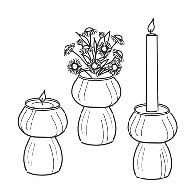 Orange Mushroom Glass Candle Holder & Bud Vase