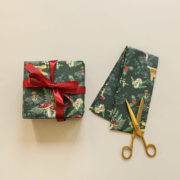 Woodland Mushroom Christmas - Wrapping Paper Sheets