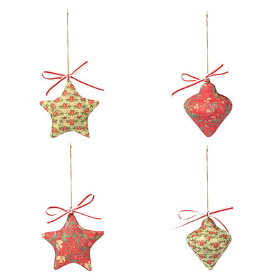 Handmade Folklore Christmas Tree Decorations – 4 Pack
