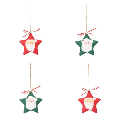 Handmade Santa Christmas Tree Decorations – 4 Pack