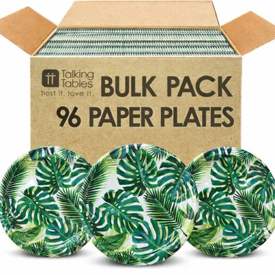 Bulk Pack of 96 Tropical Palm Leaf Paper Plates