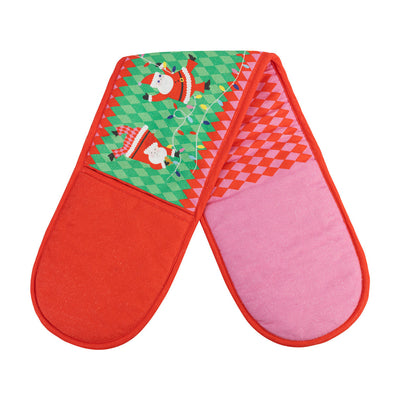 Santa Double Christmas Oven Gloves