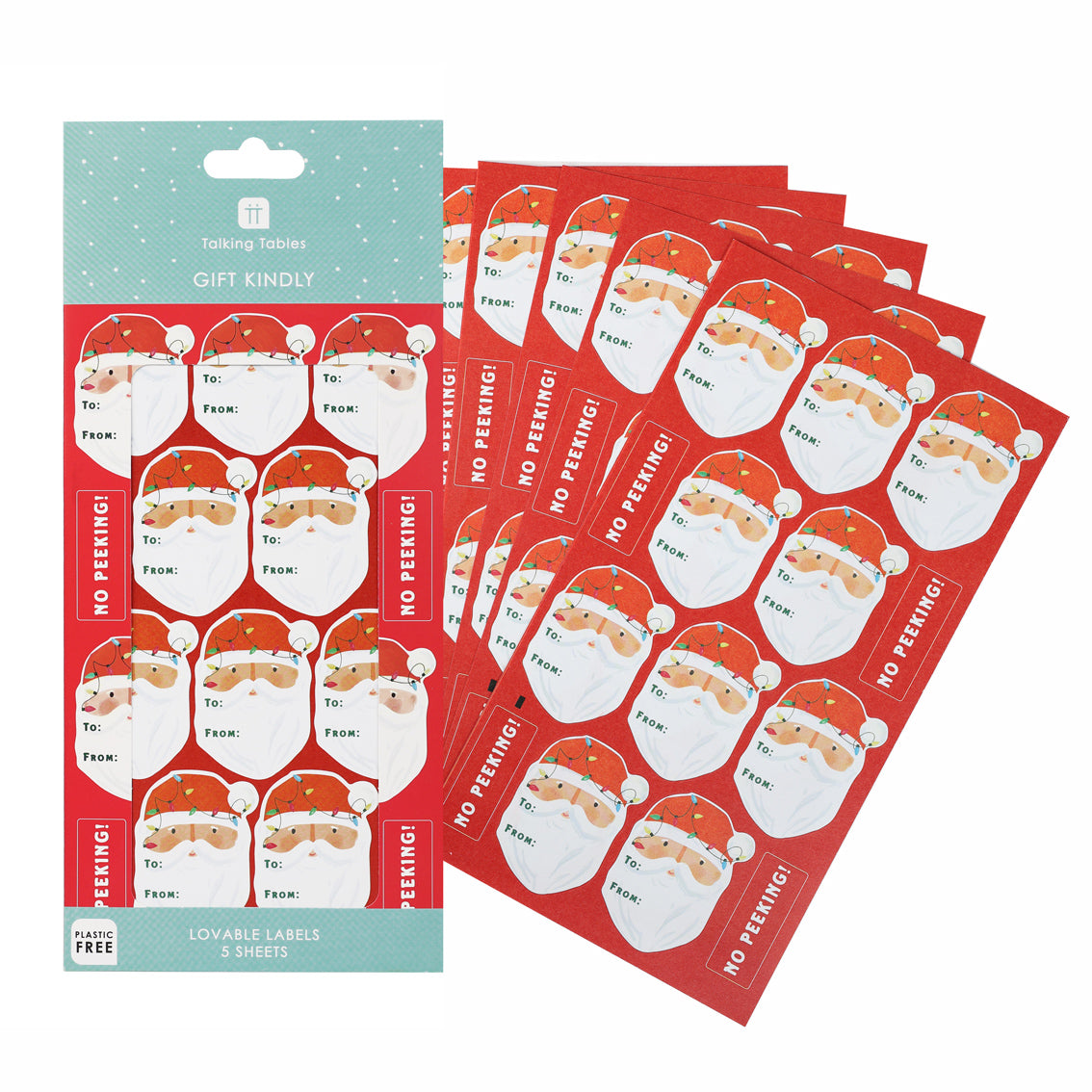 Table Label Sticker Santa Christmas Gift Labels – 70 Stickers | Talking Tables UK ...