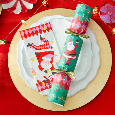Santa Long Lunch Christmas Paper Napkins - 16 Pack