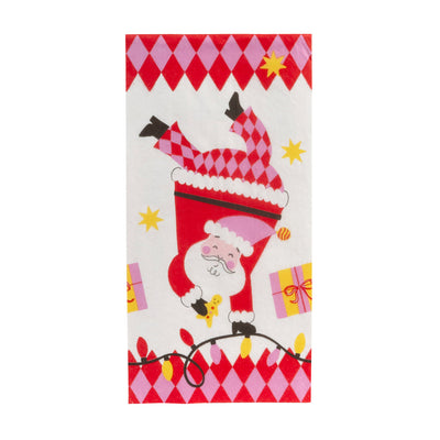 Santa Long Lunch Christmas Paper Napkins - 16 Pack