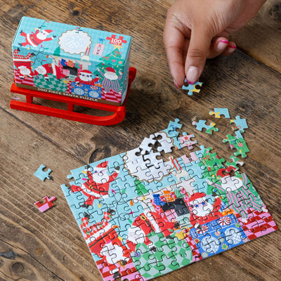 Santa 100 Piece Christmas Puzzle Mini Sleigh