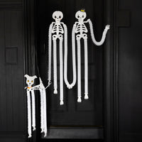 Halloween Skeleton Cat & Dog Paper Hanging Decorations - 2 Pack