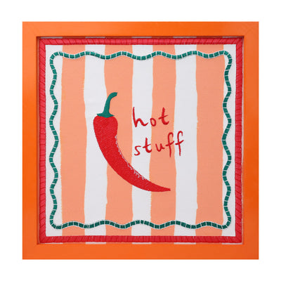 "Hot Stuff" Chilli Fabric Framed Sign