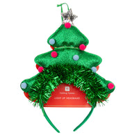 Green Light Up LED Christmas Tree Headband