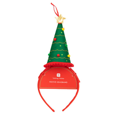 Green Christmas Tree Shaped Headband