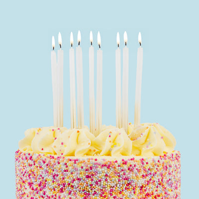 White & Gold Ombre Birthday Candles, 10cm - 16 Pack