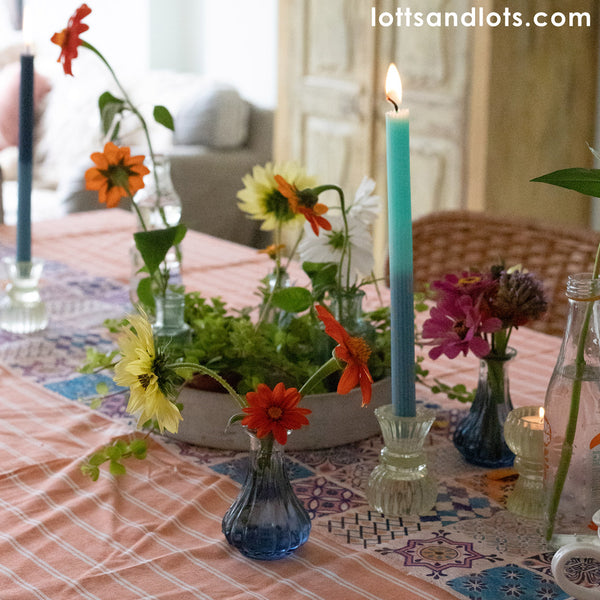 Green Glass Candle Holder - Small