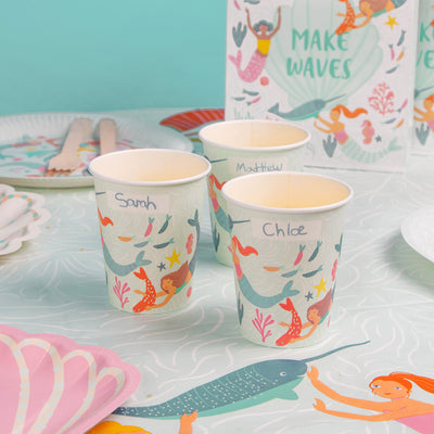 Mermaid Paper Cups - 8 Pack
