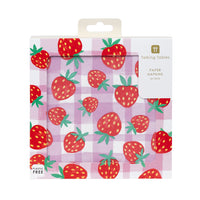 Strawberry Lilac Gingham Paper Napkins - 20 Pack