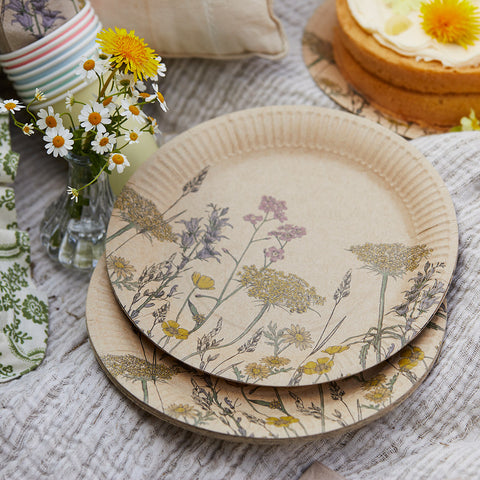 Recycled Paper Wildflower Plates - 12 Pack