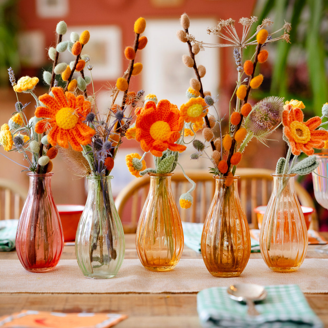 Autumn Crochet Flower Stems – 33cm | Talking Tables UK | – Talking