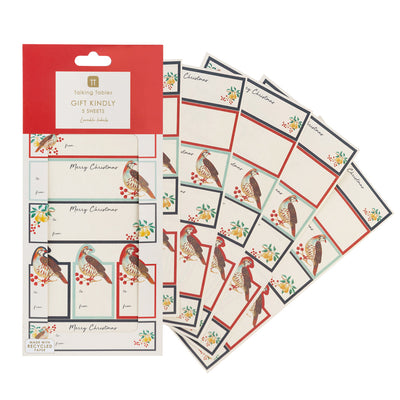 Partridge & Pear Christmas Gift Labels - 50 Pack