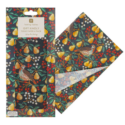 Partridge & Pear Tissue Paper - 4 Sheets