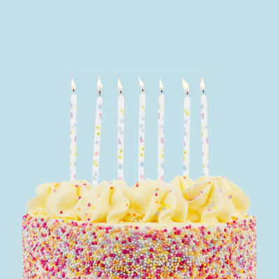 Pastel Floral Birthday Candles - 16 Pack