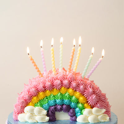 Pastel Twirl Birthday Candles - 8 Pack