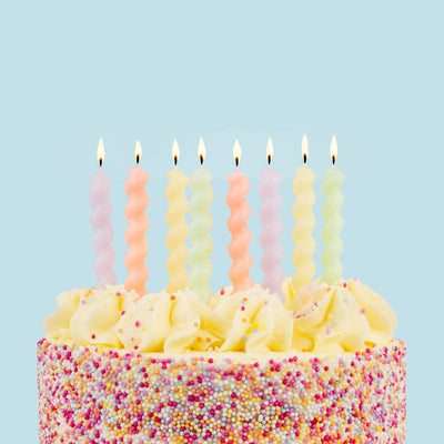 Pastel Twirl Birthday Candles - 8 Pack