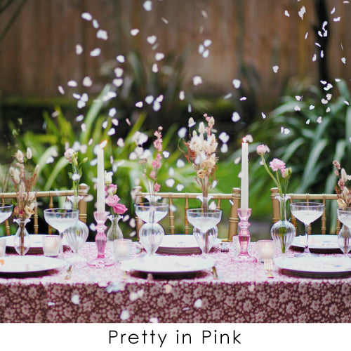 Pink glamourous wedding setting | Shop Now UK