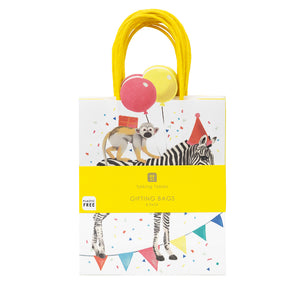 Party Safari Monkey & Zebra Paper Treat Bags - 8 Pack