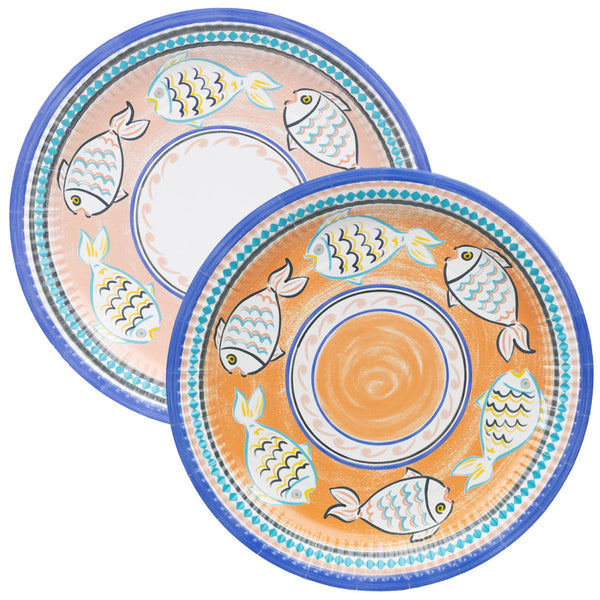 Moroccan Souk Fish Paper Plates - 10 Pack