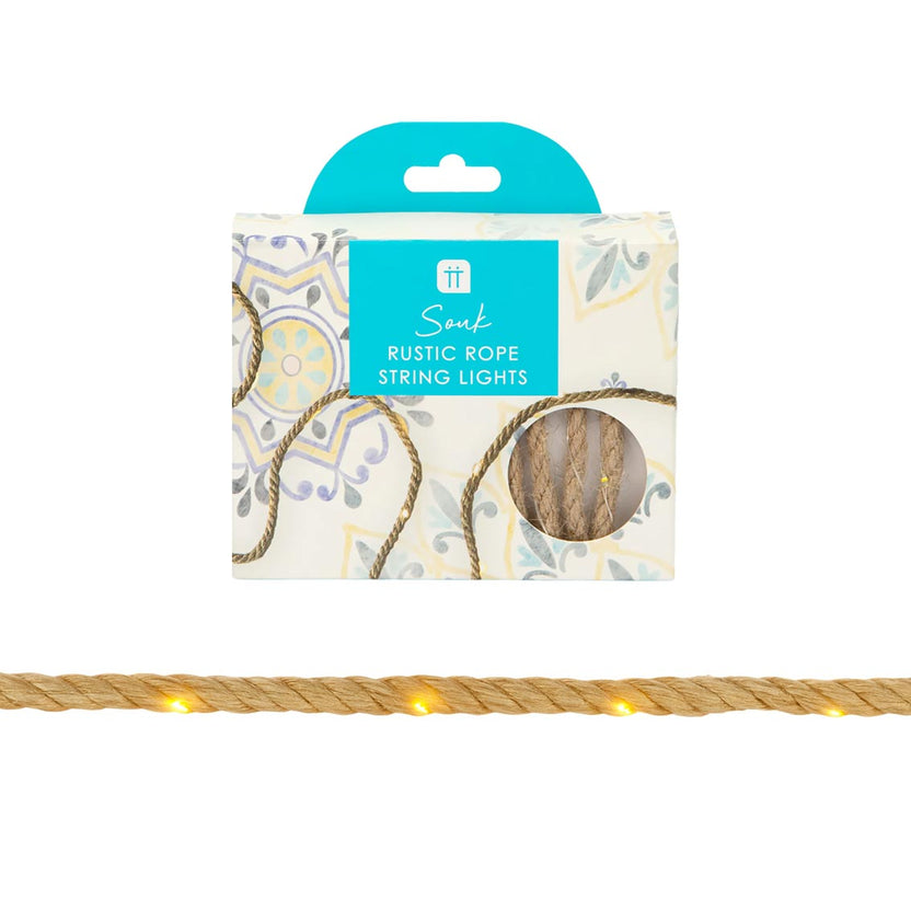 Rustic Rope String Lights - 3m – Talking Tables UK Public