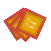 Yellow 'Happy Diwali' Paper Napkins - 20 Pack