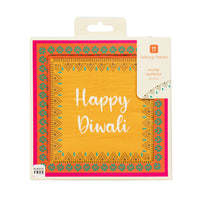 Yellow 'Happy Diwali' Paper Napkins - 20 Pack