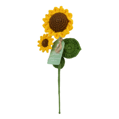 Handmade Sunflower Crochet Sprigs Bundle - 18cm