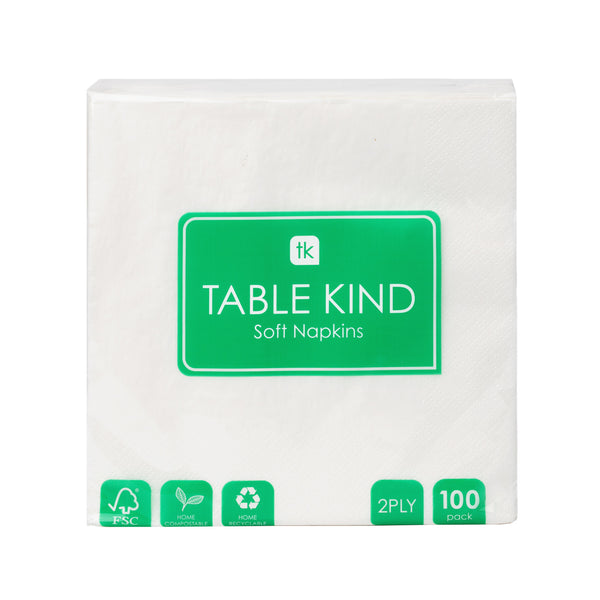 Plain White Compostable Paper Napkins - 100 Pack - Default Title ...