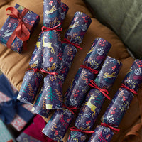Dark Blue Woodland Luxury Christmas Crackers - 6 Pack