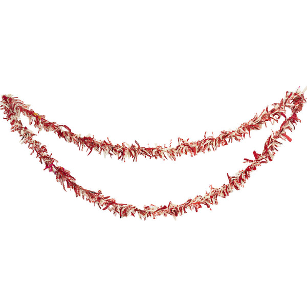 Red And White Twisted Tinsel Garland