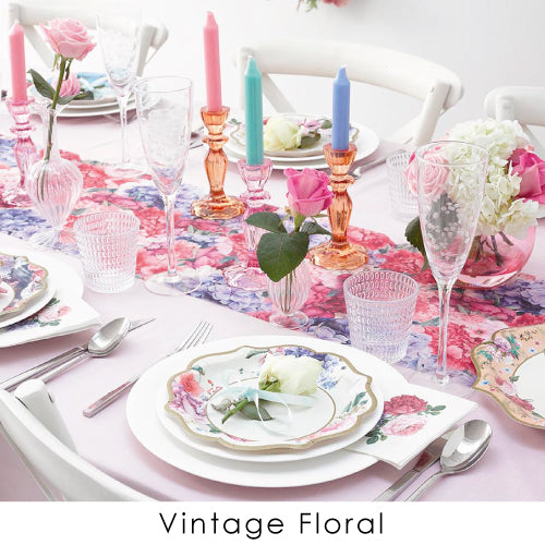 Vintage classic floral wedding table setting | Shop Now UK