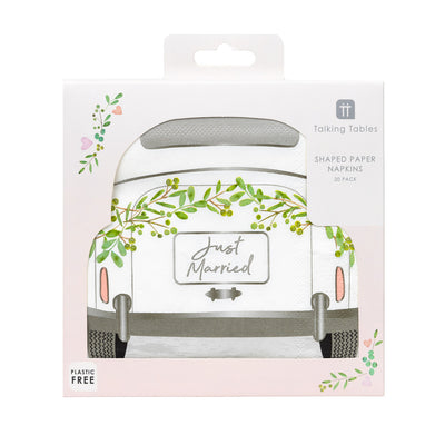 Botanical Bride Car Shaped Napkins