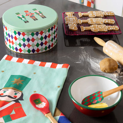 Nutcracker Harlequin Christmas Cake Tin