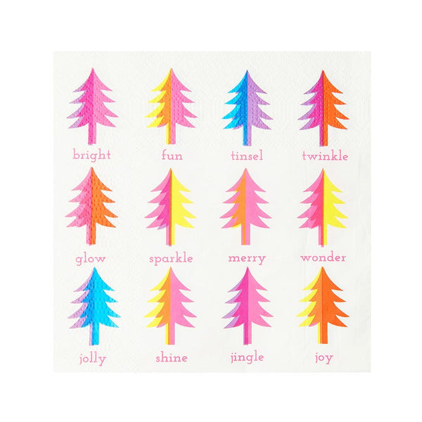 Bright Christmas Trees Recyclable Napkins - 20 Pack