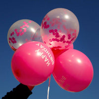 Pink Happy Birthday Confetti Balloons - Talking Tables UK Public