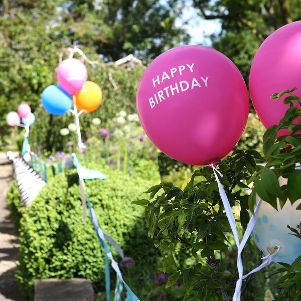 Pink Happy Birthday Confetti Balloons