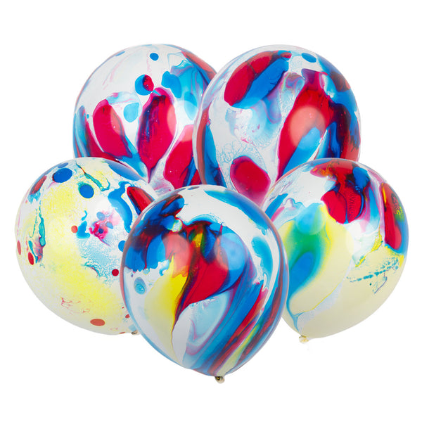 Marble Colourful Balloons - 5 Pack