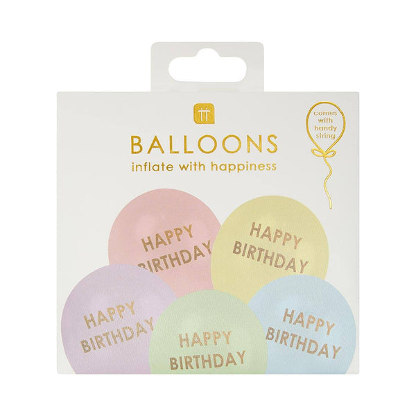 Pastel Happy Birthday Balloons - Talking Tables UK Public