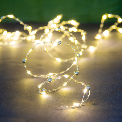 Mistletoe Gold Bead LED String Lights - 3m