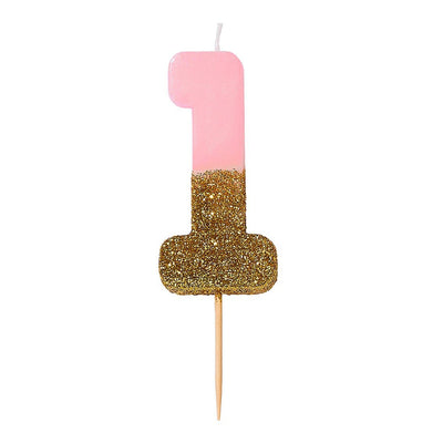 Pink Glitter Candle - 1