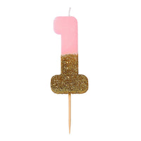 Pink Glitter Candle - 1