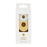 White & Gold Number Candle - 8